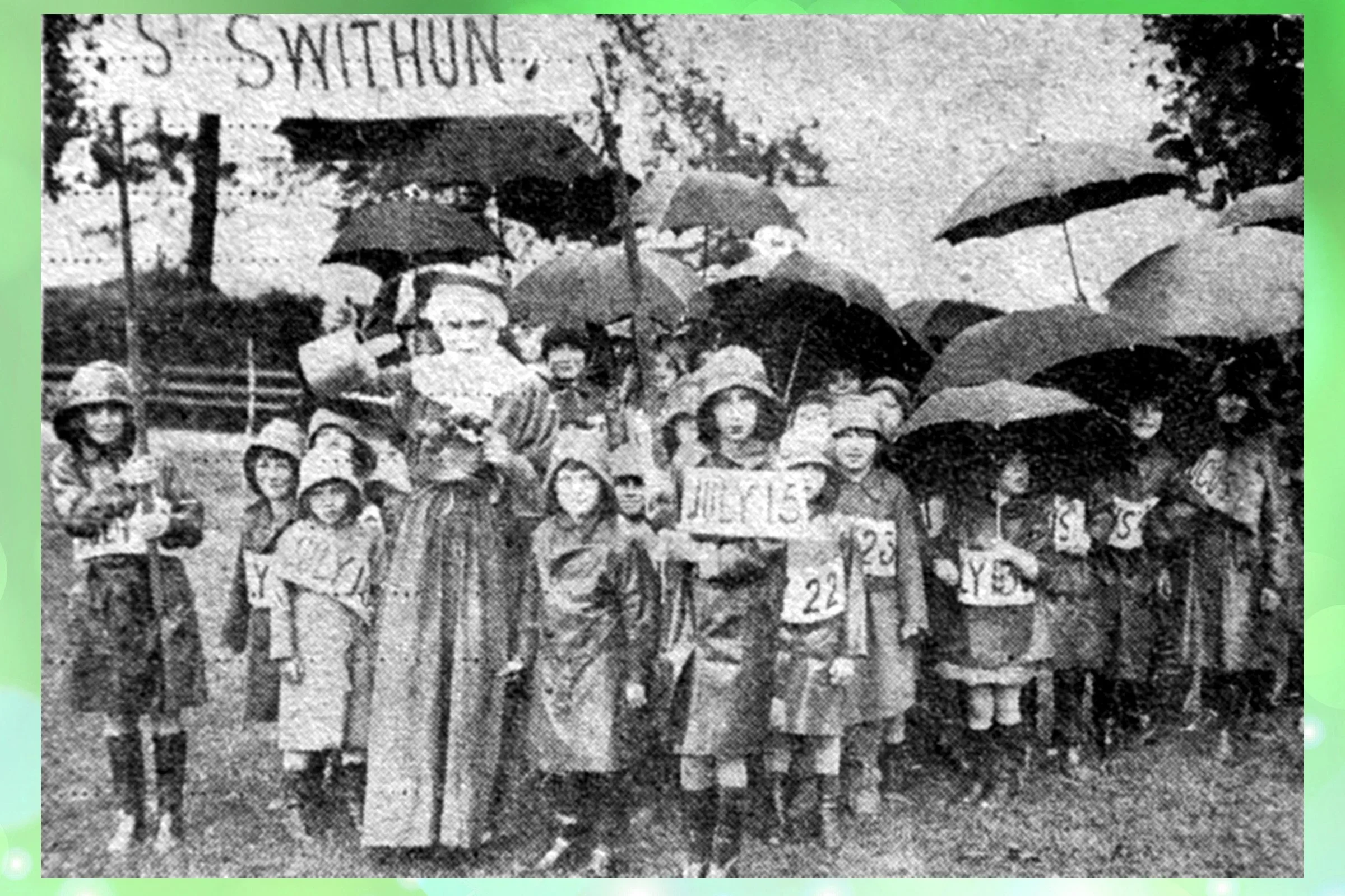  St SWITHUN  accompanied by his 40 days - Holy Trinity School