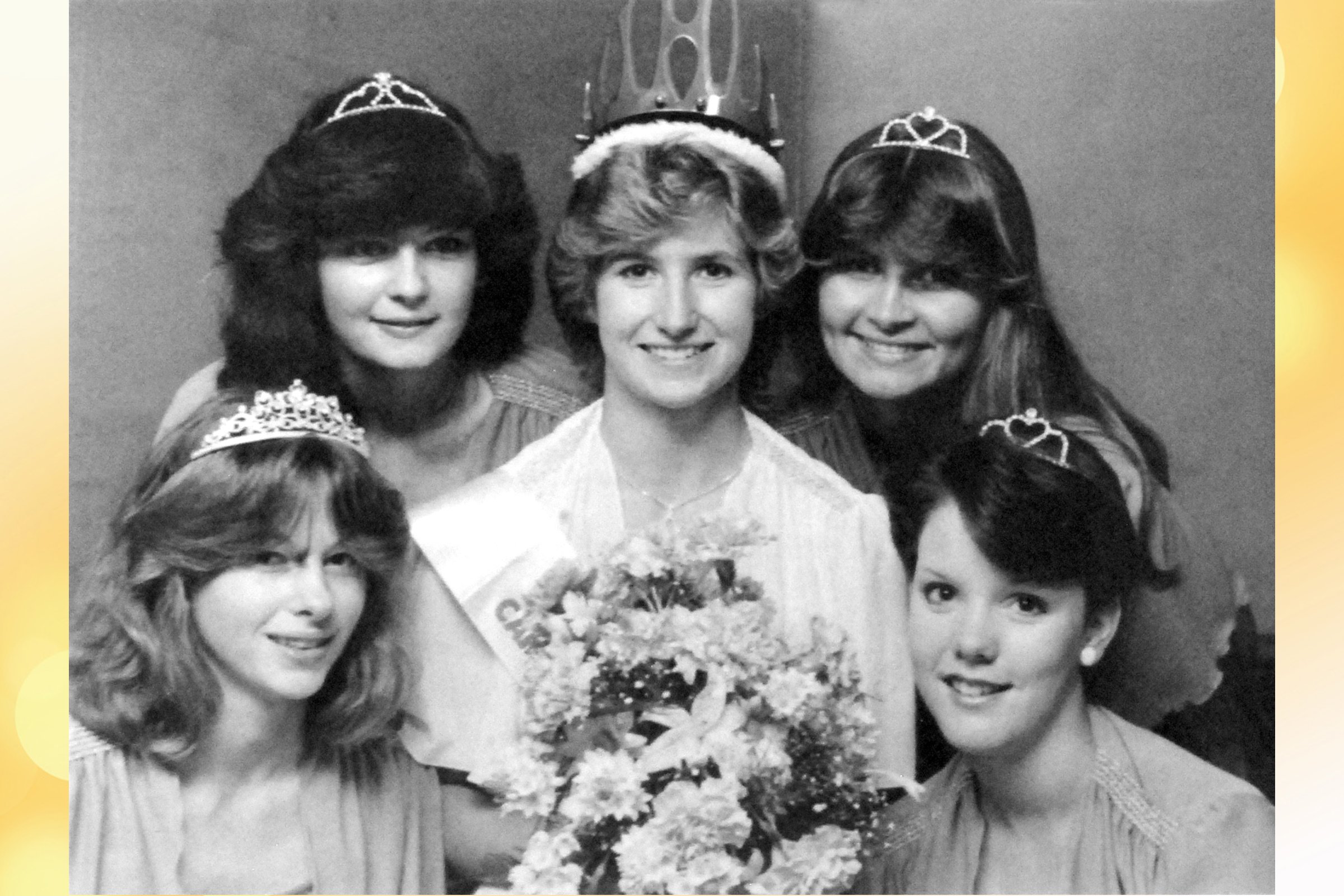 HELEN  with Attendants HEIDI LOUISE MORRIS, KAY SOAMES, WENDY ANDREWS, MELANIE PERRY 1984