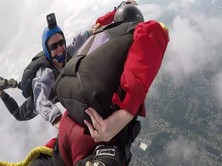 AFF Category A student skydiver with two instructors