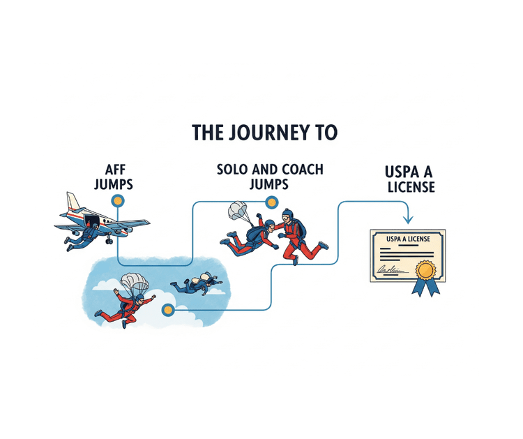 Post-AFF skydiver  progression