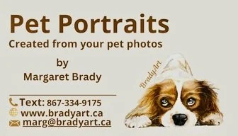 Pet Portraits by Margaret Brady with contact info and website