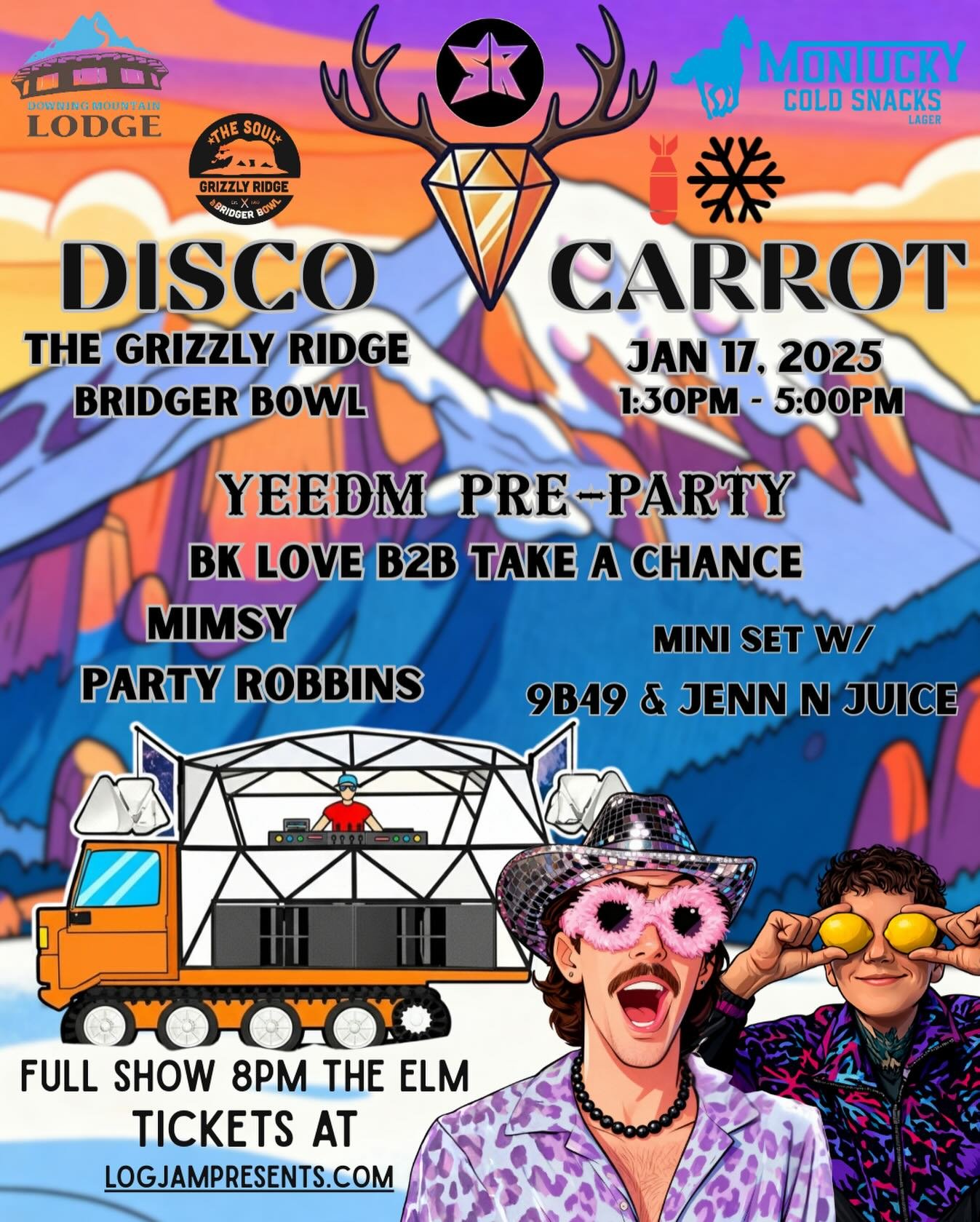 PHASE ONE ACTIVATION continues at Bridger Bowl this Saturday! Let&rsquo;s Pray for Snow!!!

Join us for day two of our weekend fundraiser tour and the official YEEDM Pre-Party before the night continues at The ELM in Bozeman, MT.

We&rsquo;ll have th