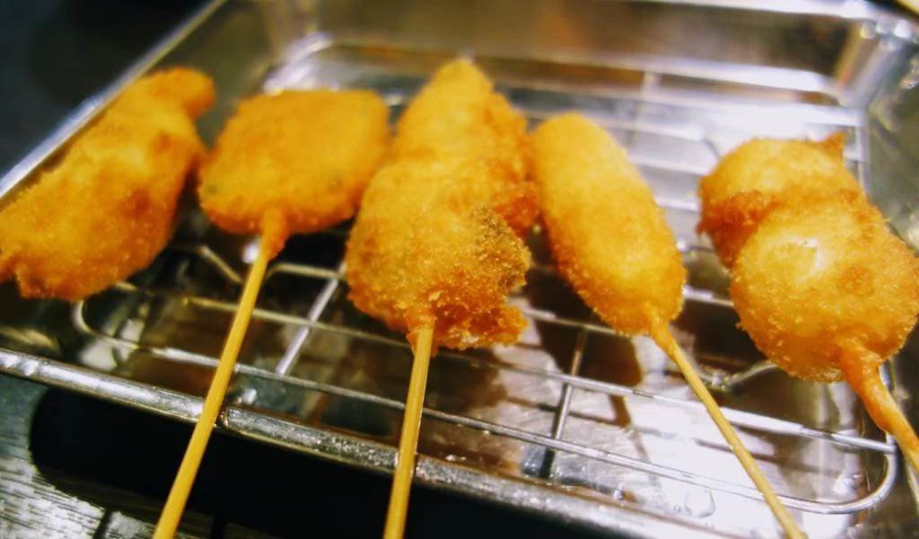 Fried Kushikatsu street food in Osaka Japan