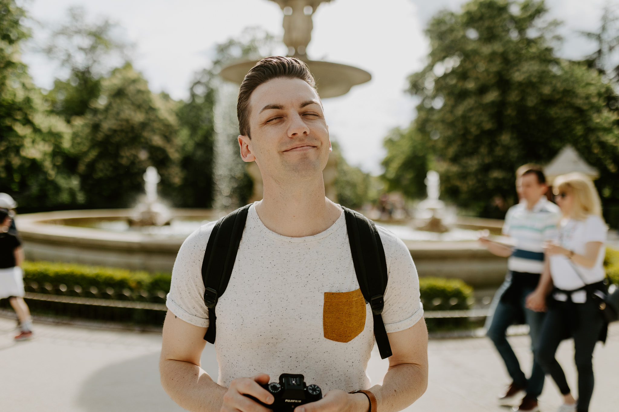 Enjoying Retiro Park fountains in Madrid