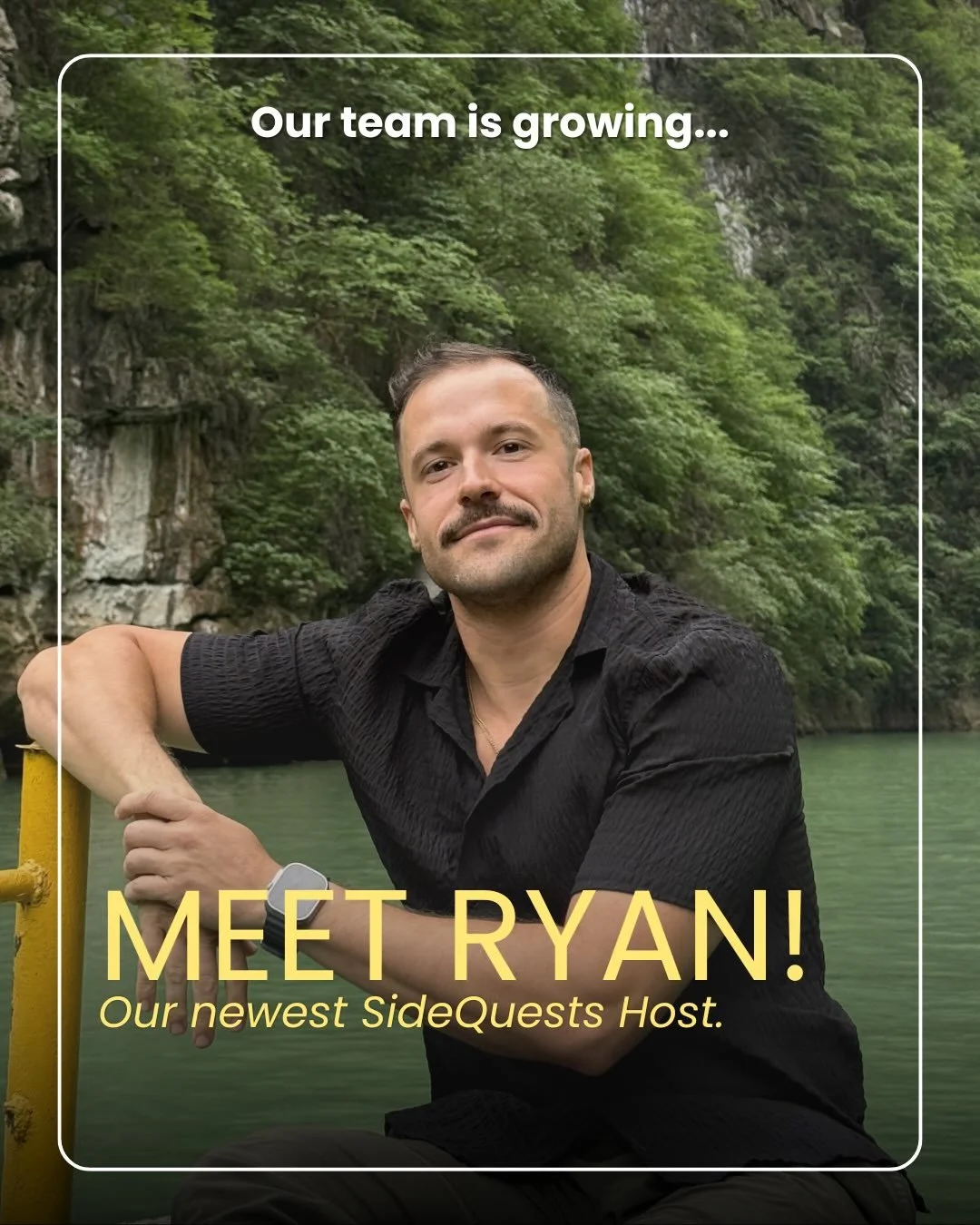 We&rsquo;re excited to introduce Ryan, our newest SideQuests host joining the crew! 👋

He&rsquo;s spent the last few years as a digital nomad, leading group trips and creating experiences that bring people together.

He&rsquo;ll be helping lead some