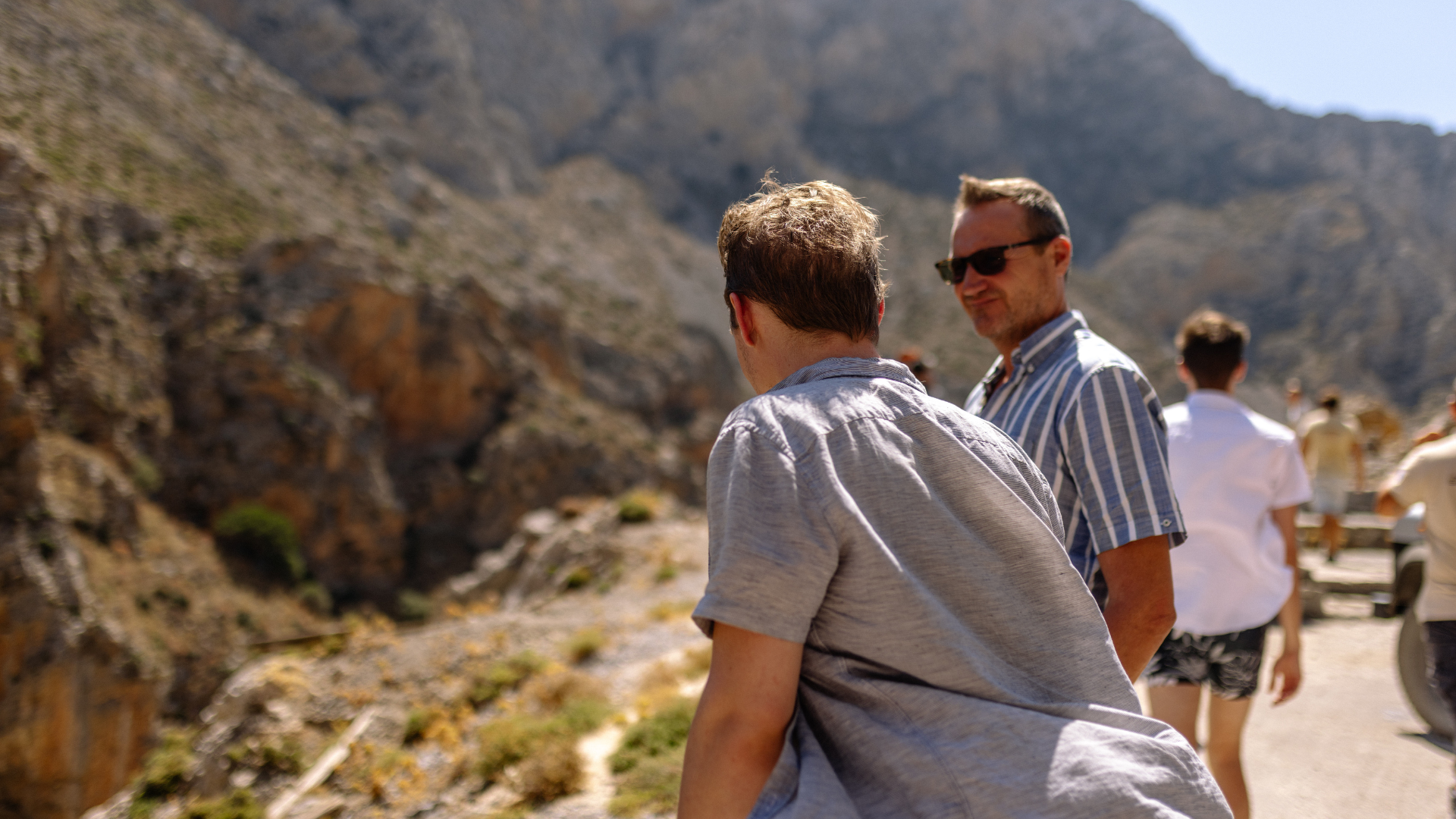 Two guys looking into a canyon in Albania