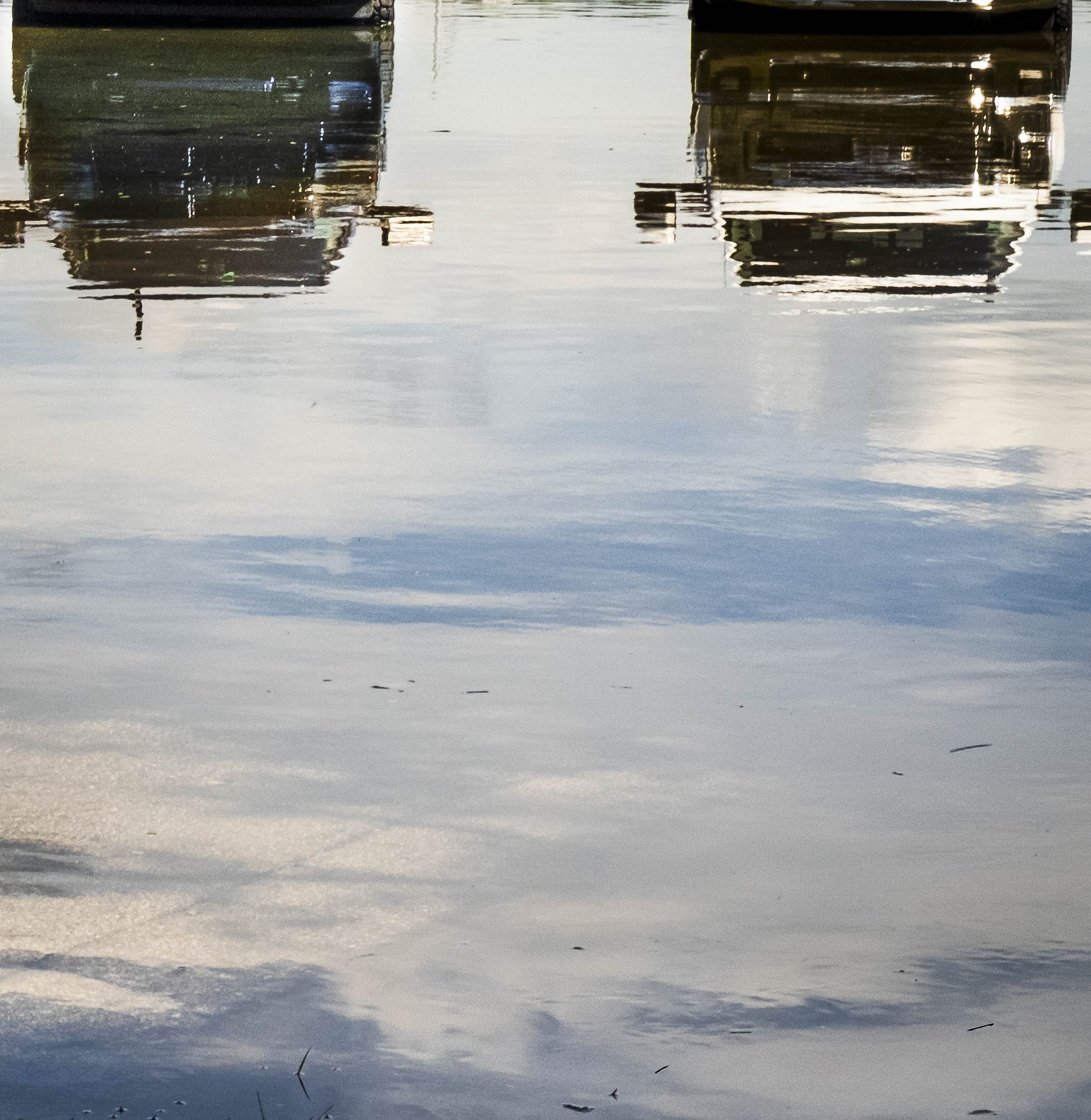 King Tide Flooding Covers Parking Lot, Reflection, Two Pickup Trucks, Human Activity, Miami, 2024. Rana A Fine.