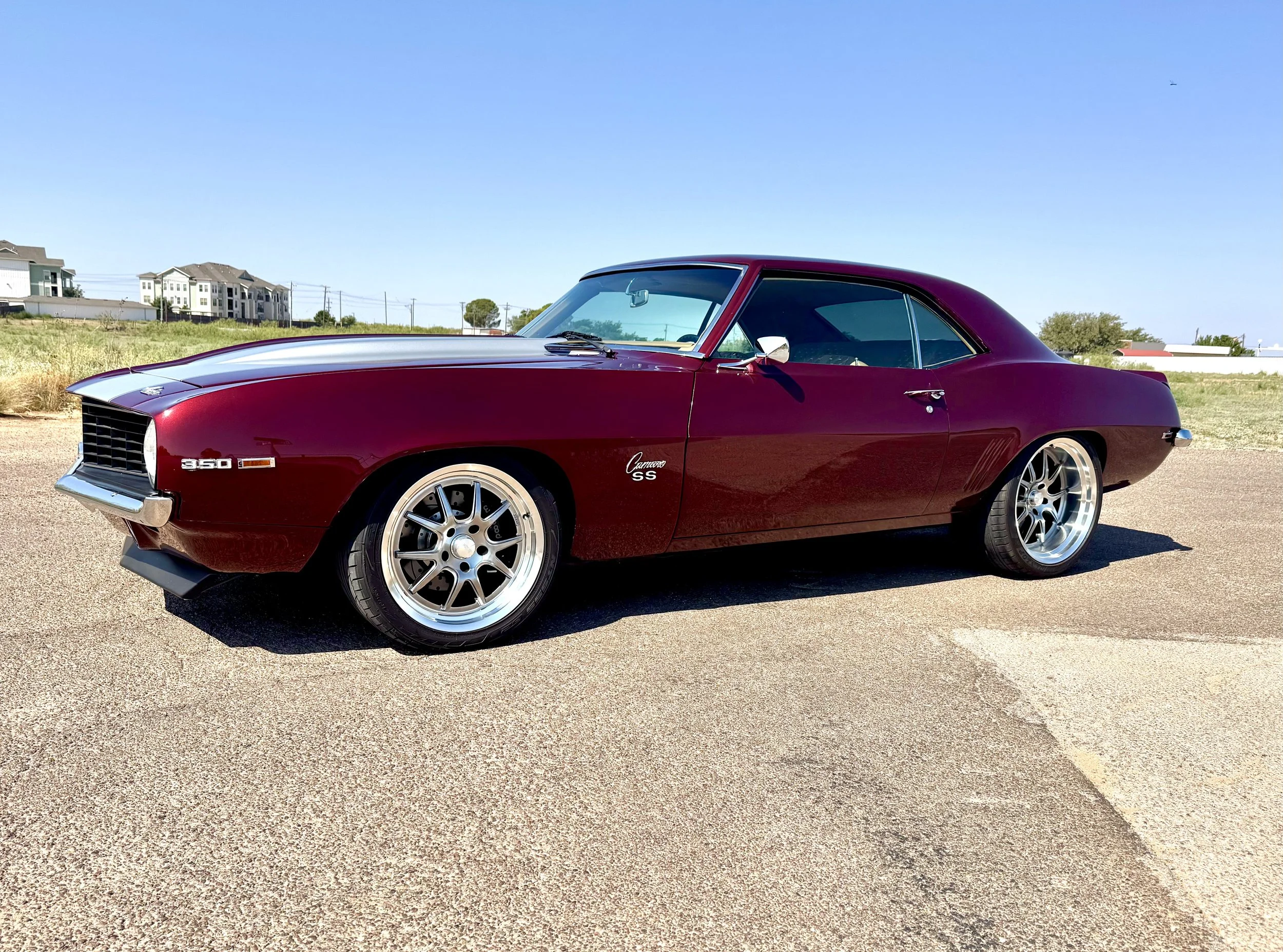 1969 Classic Camaro Z28, Beautiful paint and racing stripes paired with pro touring updates and low sleek stance