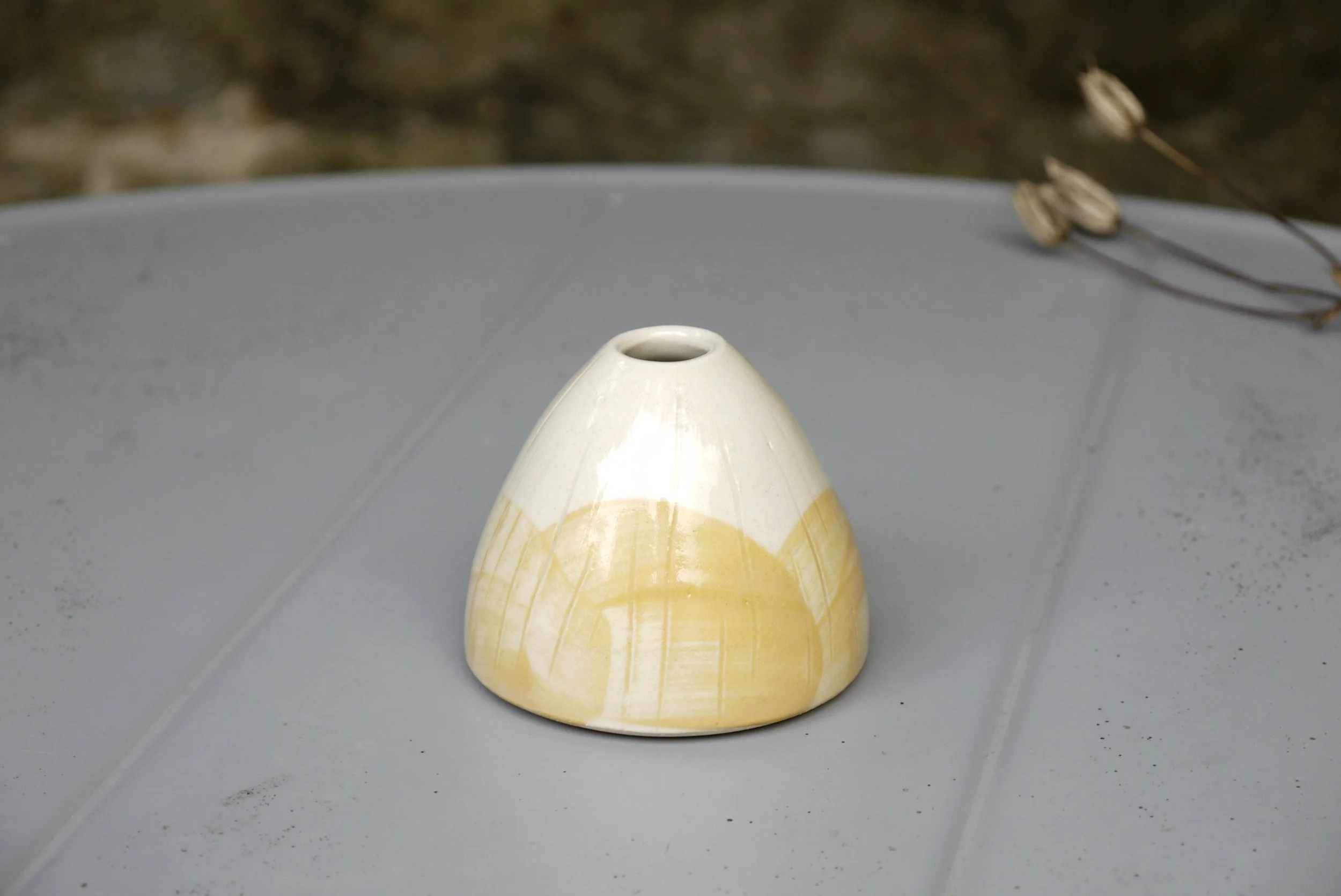 Bridget Timoney handmade yellow posy vase 1b.JPG