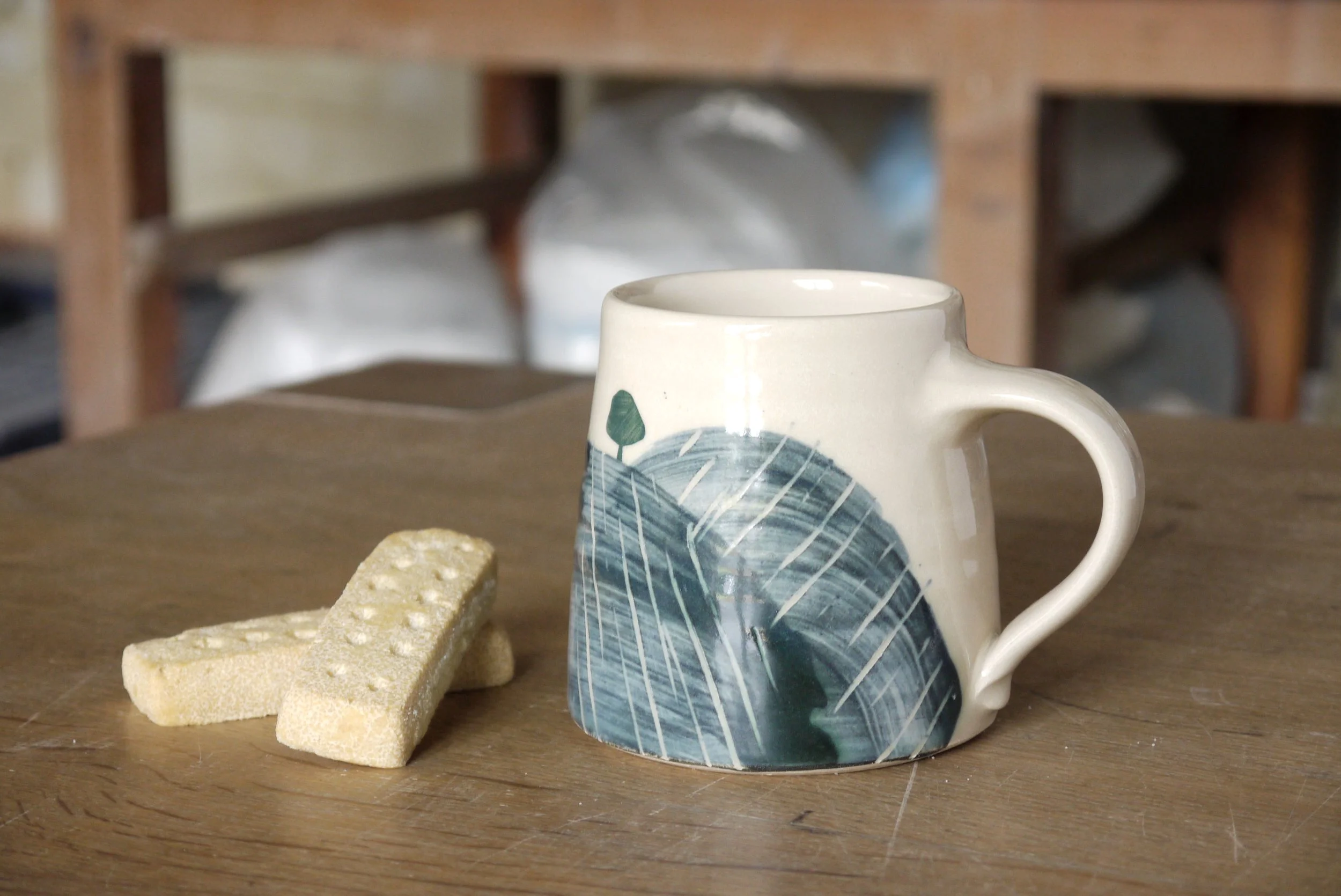 Fields tea mug with biscuits.JPG