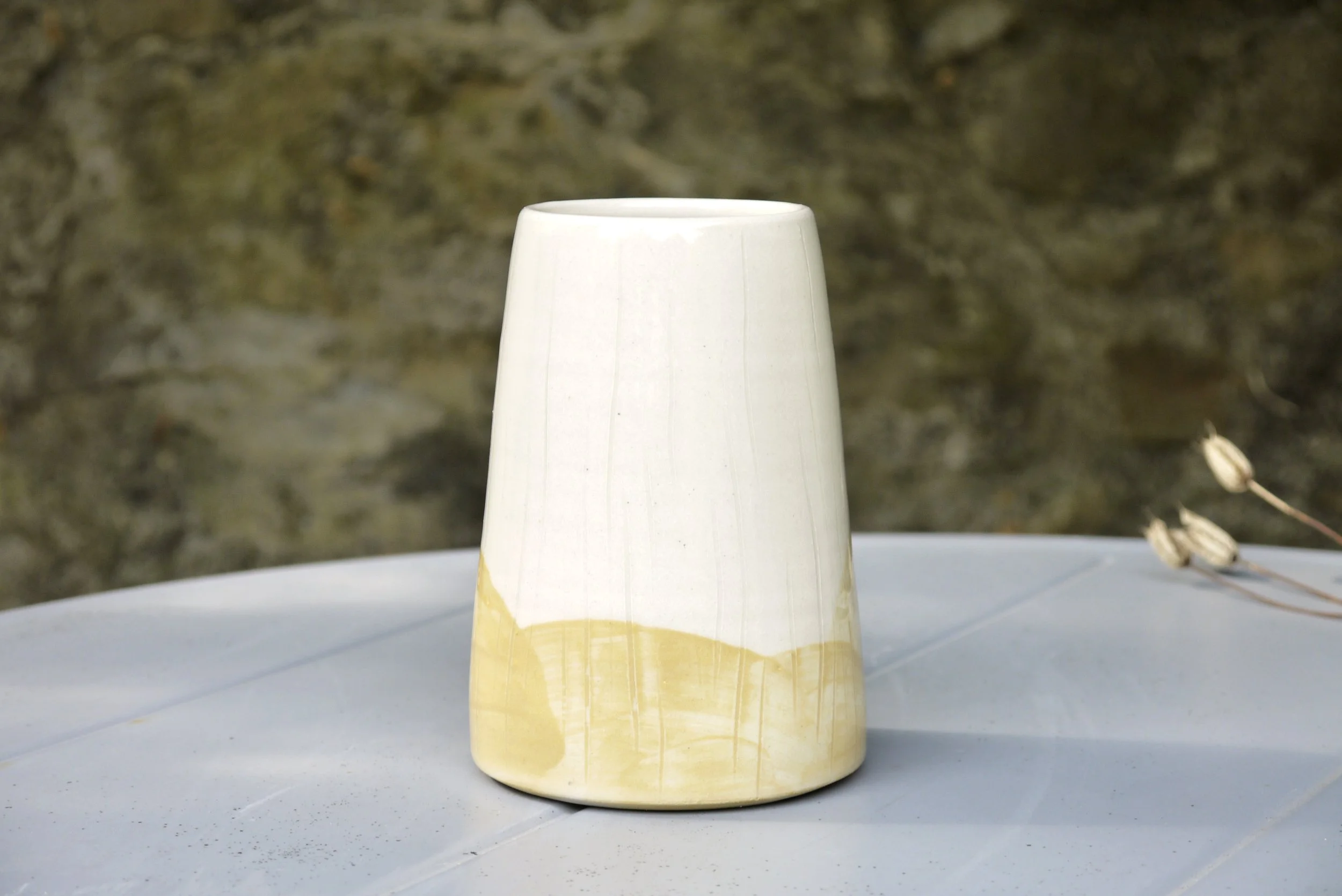 Bridget Timoney handmade yellow vase 1c.JPG