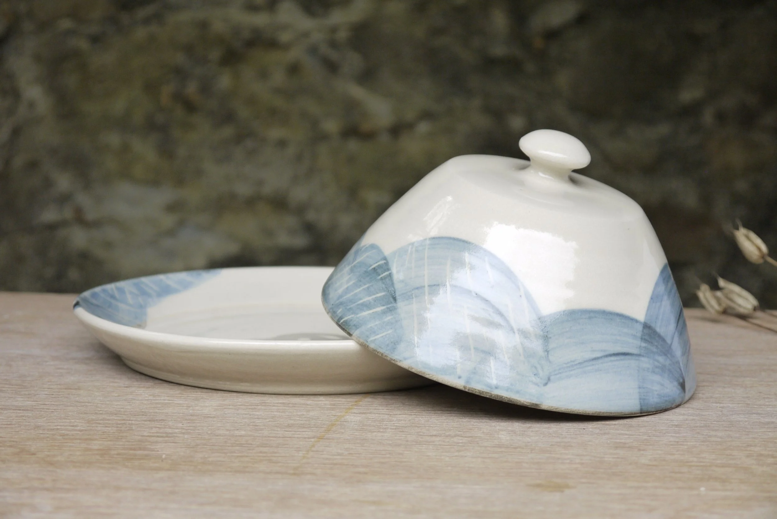 Bridget Timoney handmade stoneware fields butter dish 1a.JPG