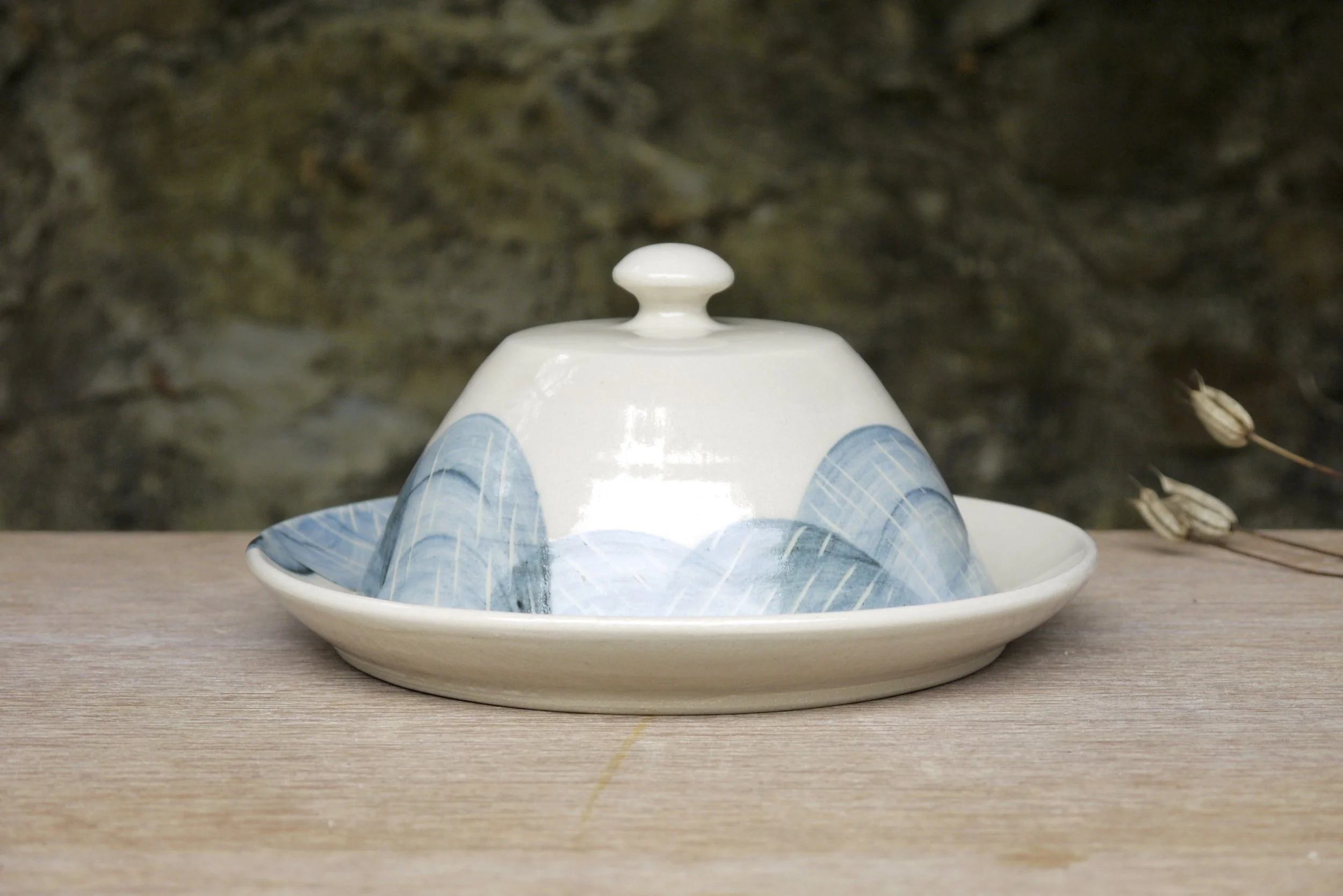Bridget Timoney handmade stoneware fields butter dish 1d.JPG