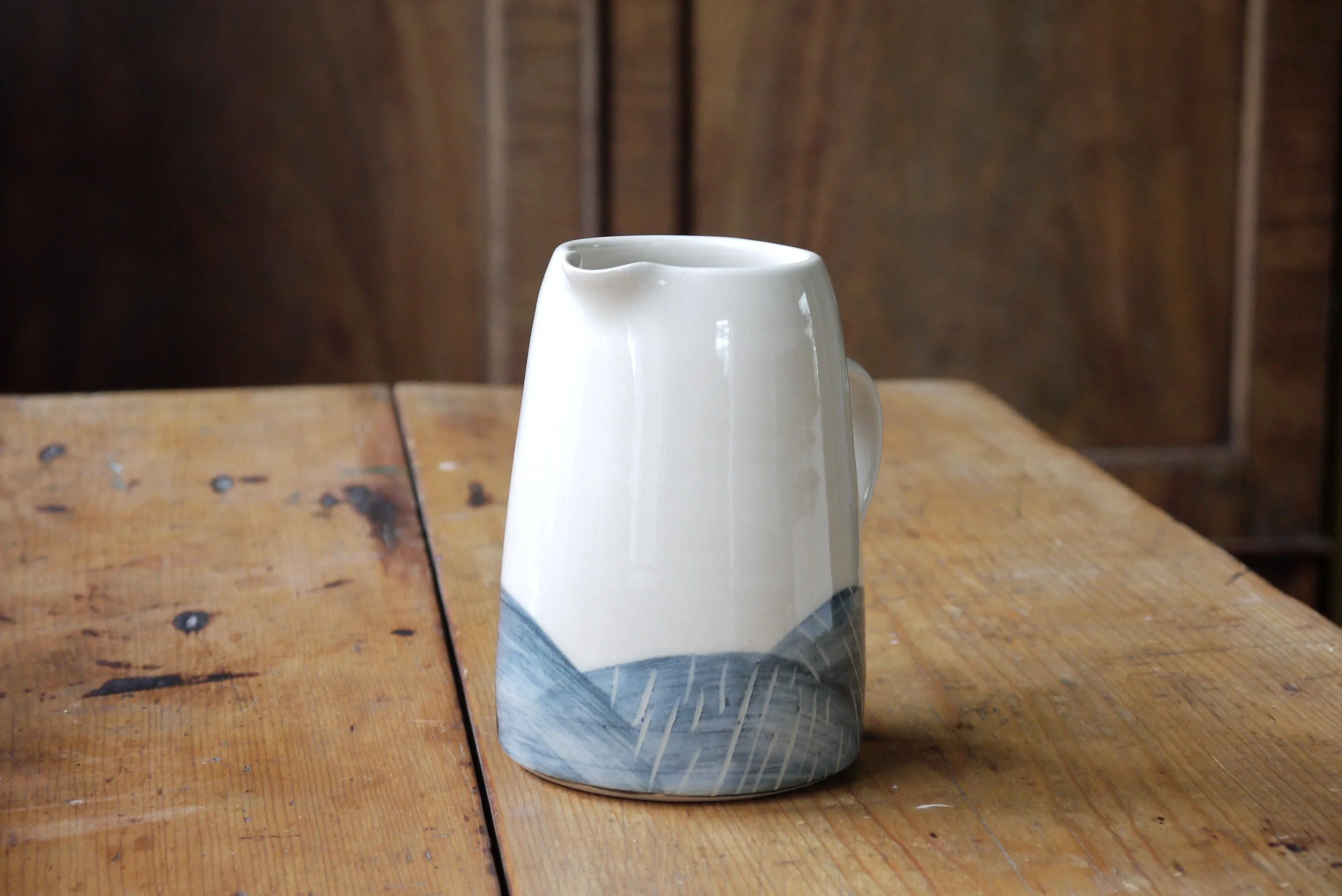 Bridget Timoney blue and white ceramic pint jug 1c.JPG