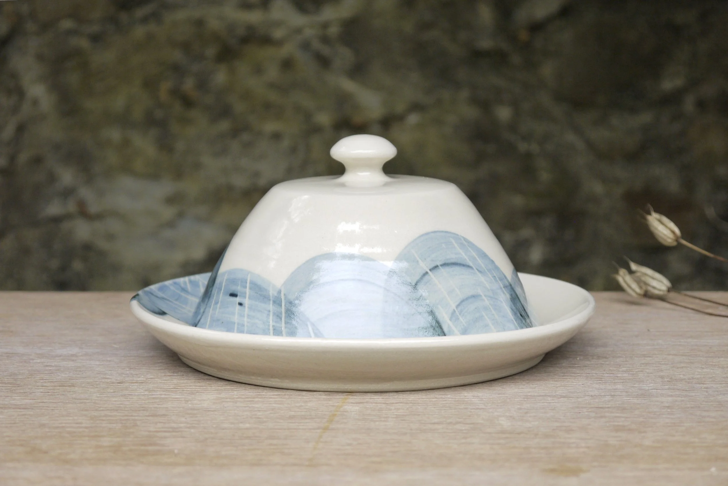 Bridget Timoney handmade stoneware fields butter dish 1c.JPG