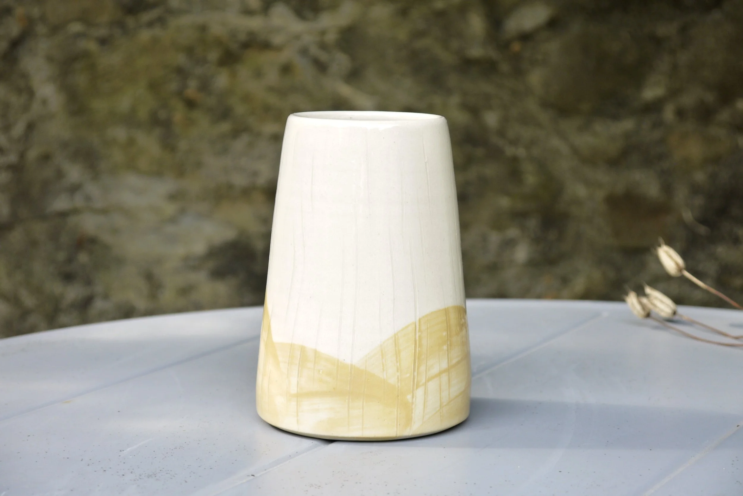 Bridget Timoney handmade yellow vase 1b.JPG