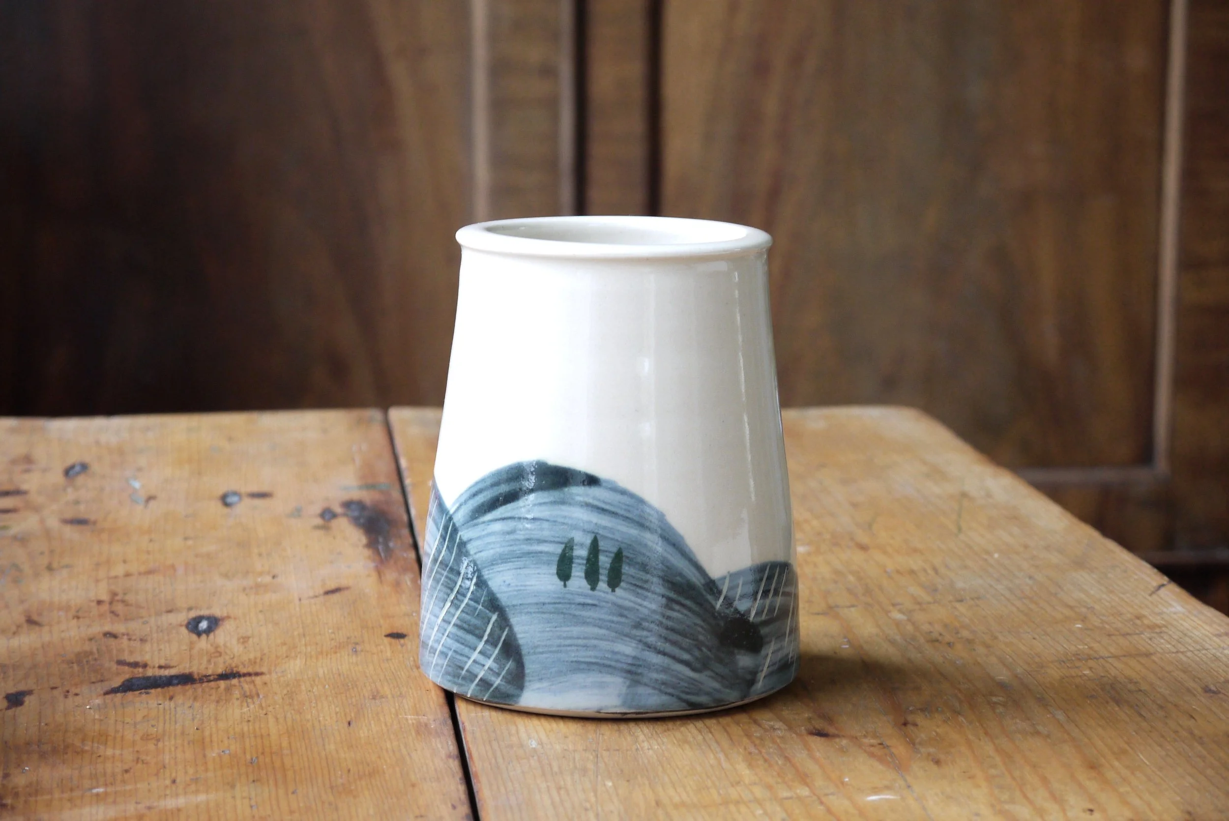 Bridget Timoney blue and white ceramic utensils jar 1a.JPG