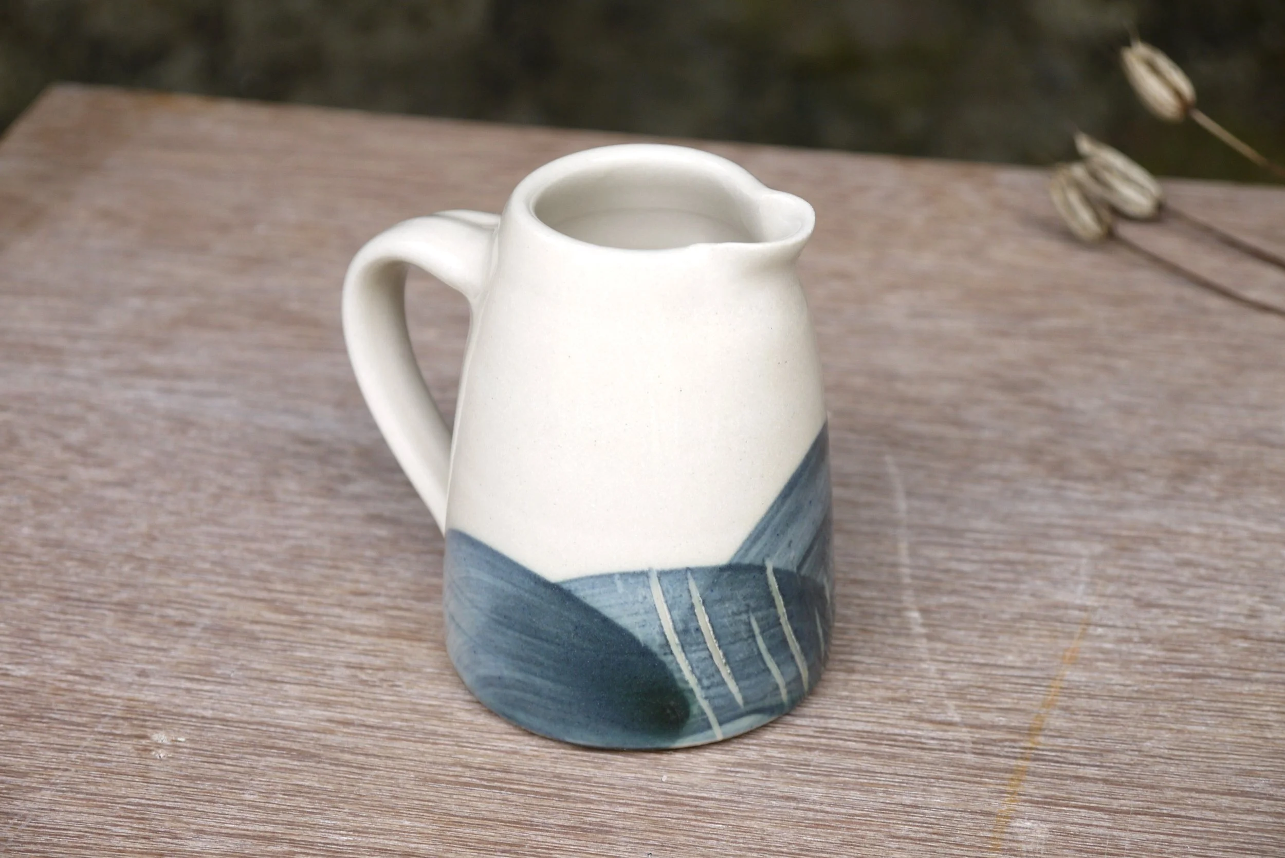 Bridget Timoney handade stoneware fields creamer jug 2c.JPG