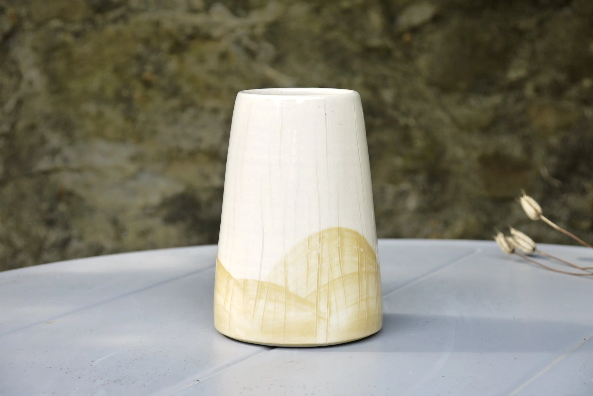 Bridget Timoney handmade yellow vase 1a.JPG
