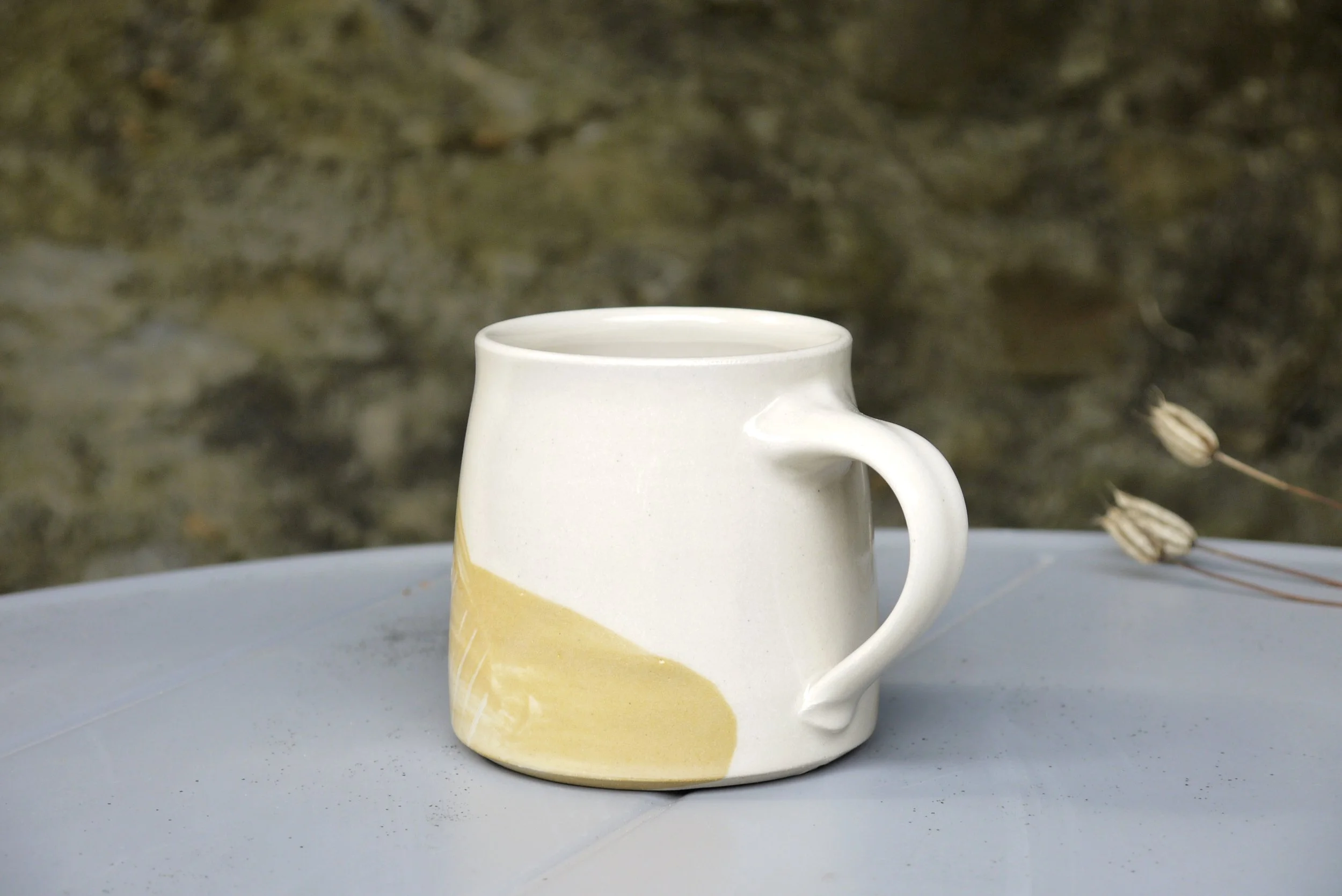 Bridget Timoney handmade pottery maize yellow tea mug 3a.JPG