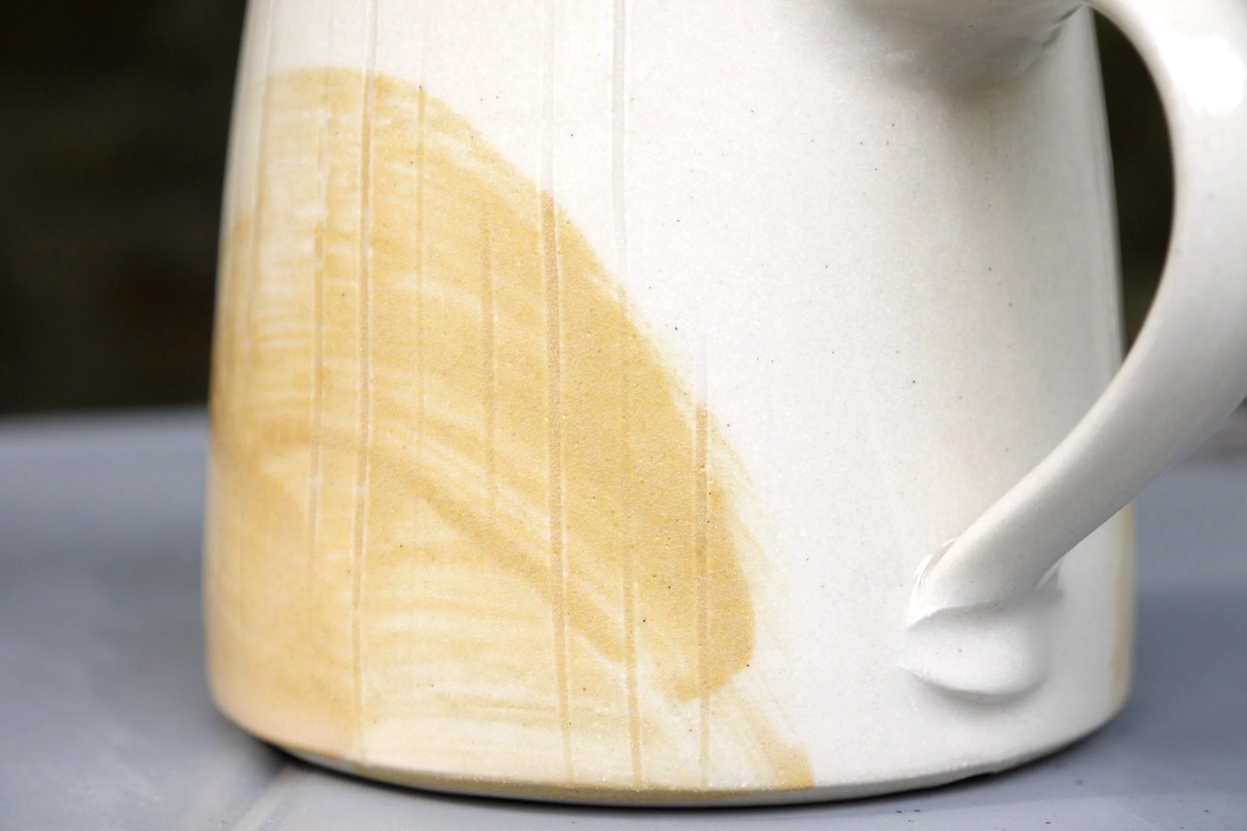 Bridget Timoney handmade pottery maize yellow tea mug 2d.JPG