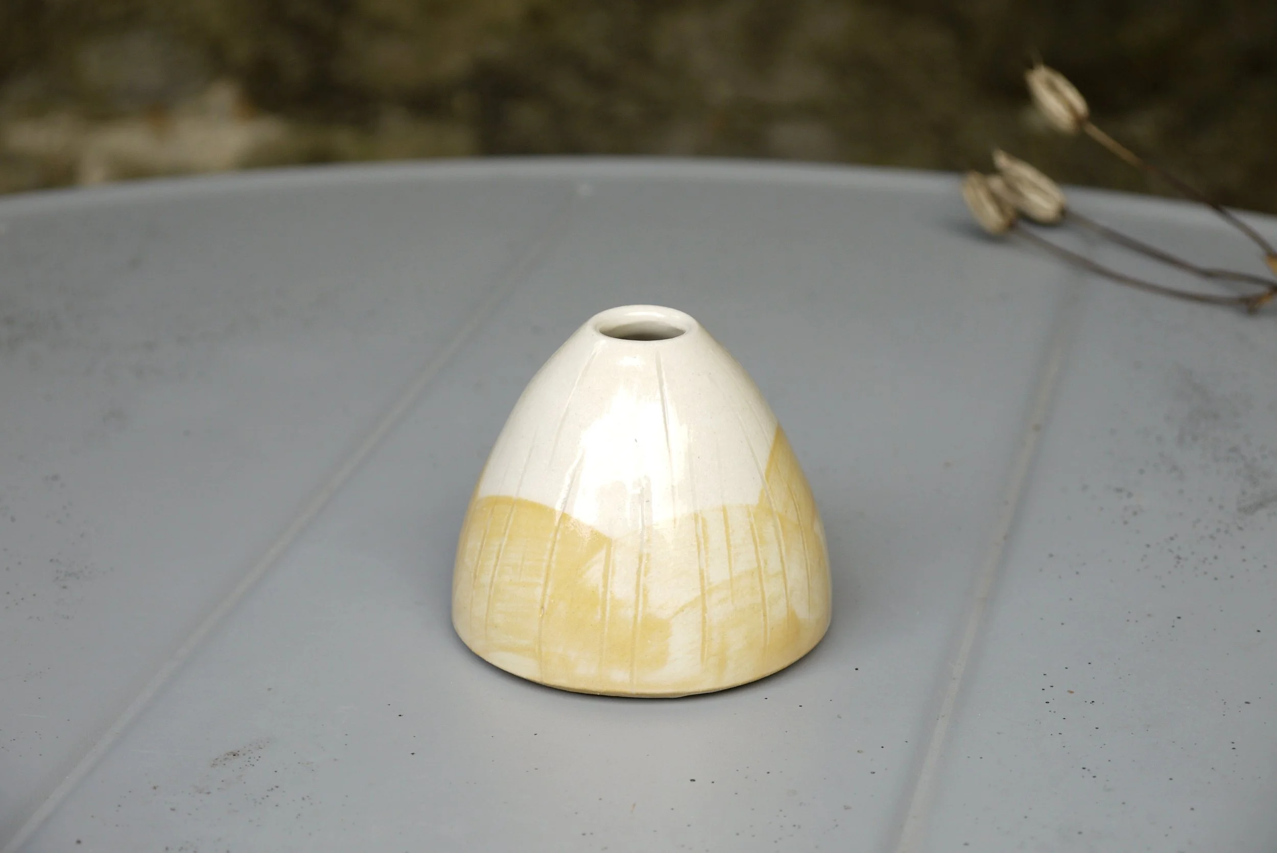 Bridget Timoney handmade yellow posy vase 1a.JPG