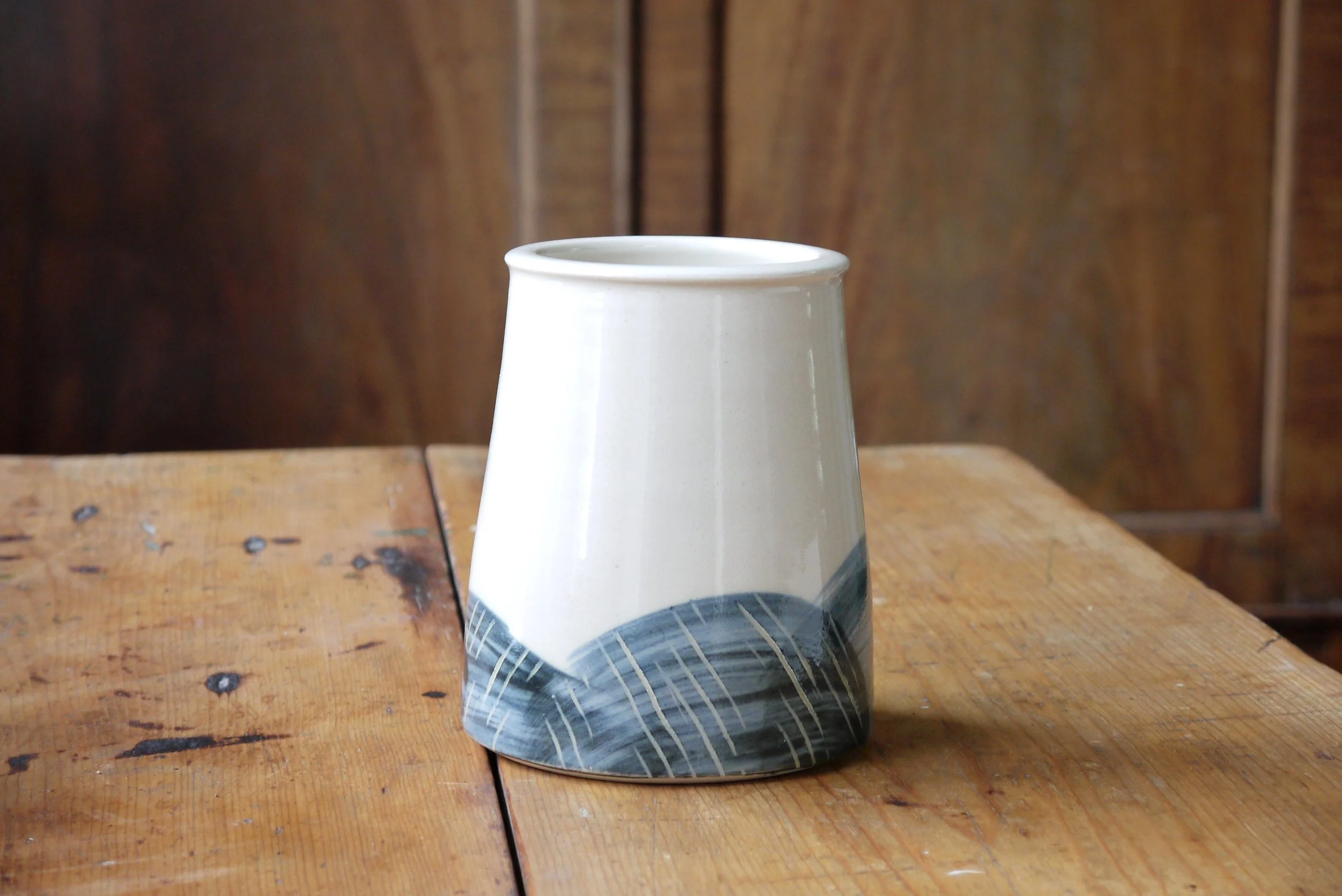 Bridget Timoney blue and white ceramic utensils jar 1b.JPG