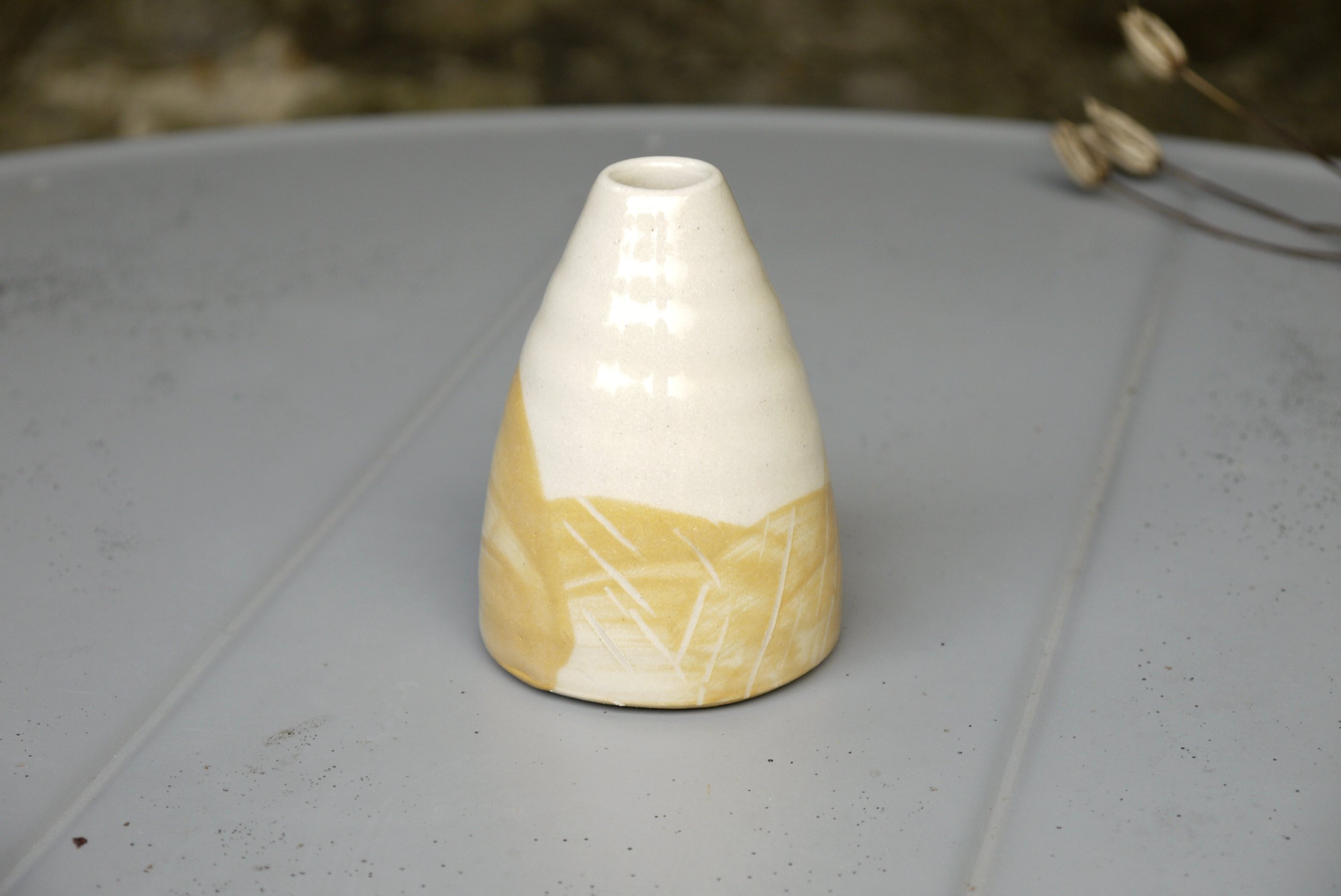 Bridget Timoney handmade yellow posy vase 2b.JPG
