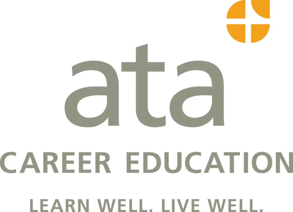 Logo for ATA Career Education with the tagline 'Learn Well, Live Well' and an orange circular symbol in the top right corner.