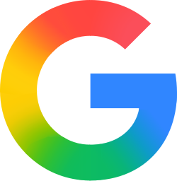 Abstract colorful gradient with red, pink, yellow, green, and blue streaks for Google.