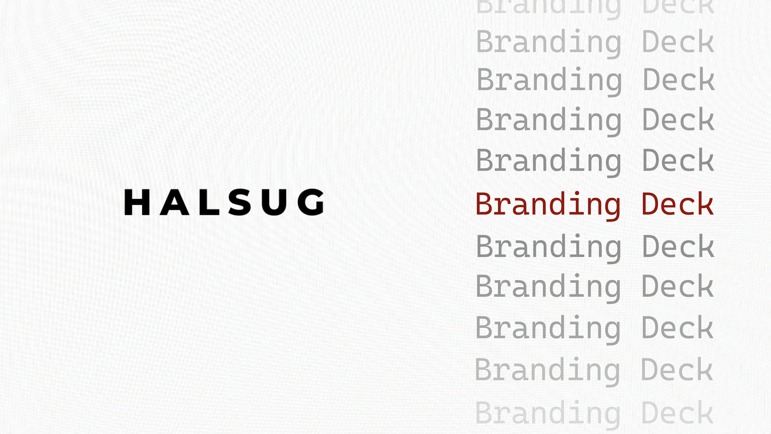 HALSUG Branding Deck