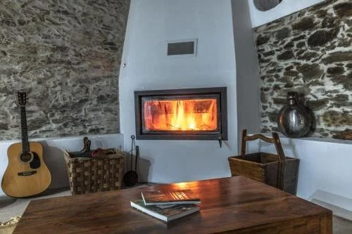 Fireplace in downstairs communal living area