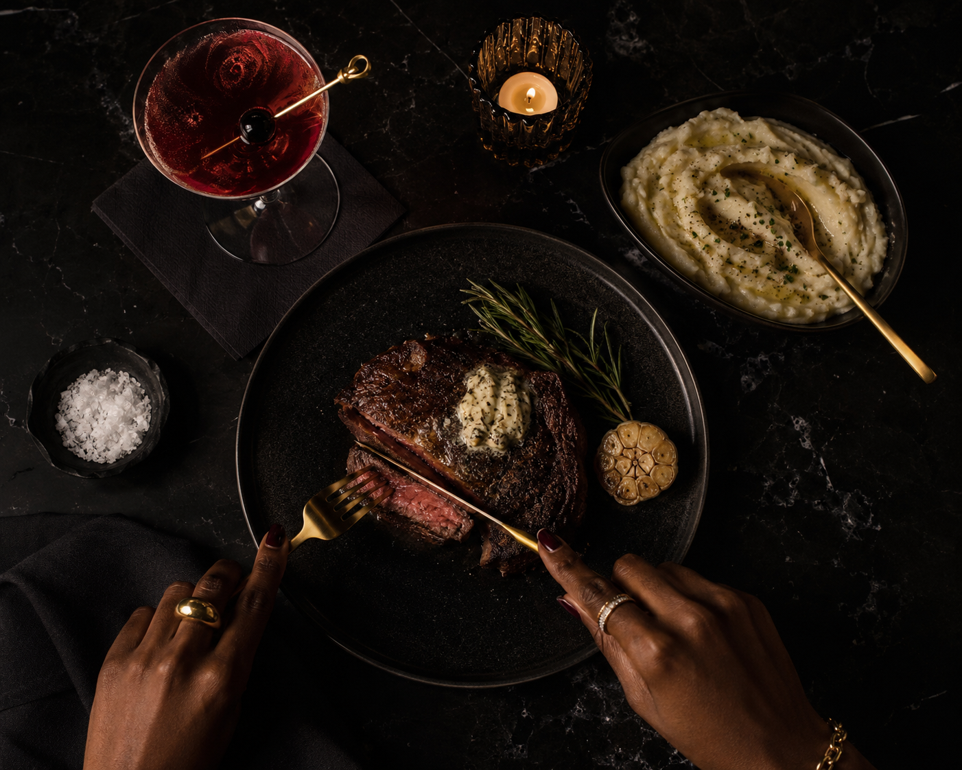 home chef ad campaign, dark and moody lifestyle content, content creator, foodie, food content creation