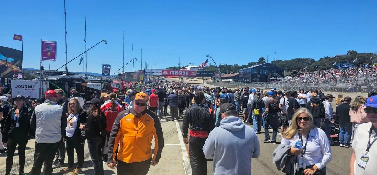 A crowded Pit Lane - Laguna Seca - May 2025