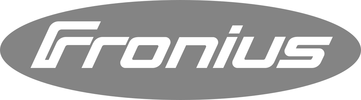 Fronius logo in gray and white