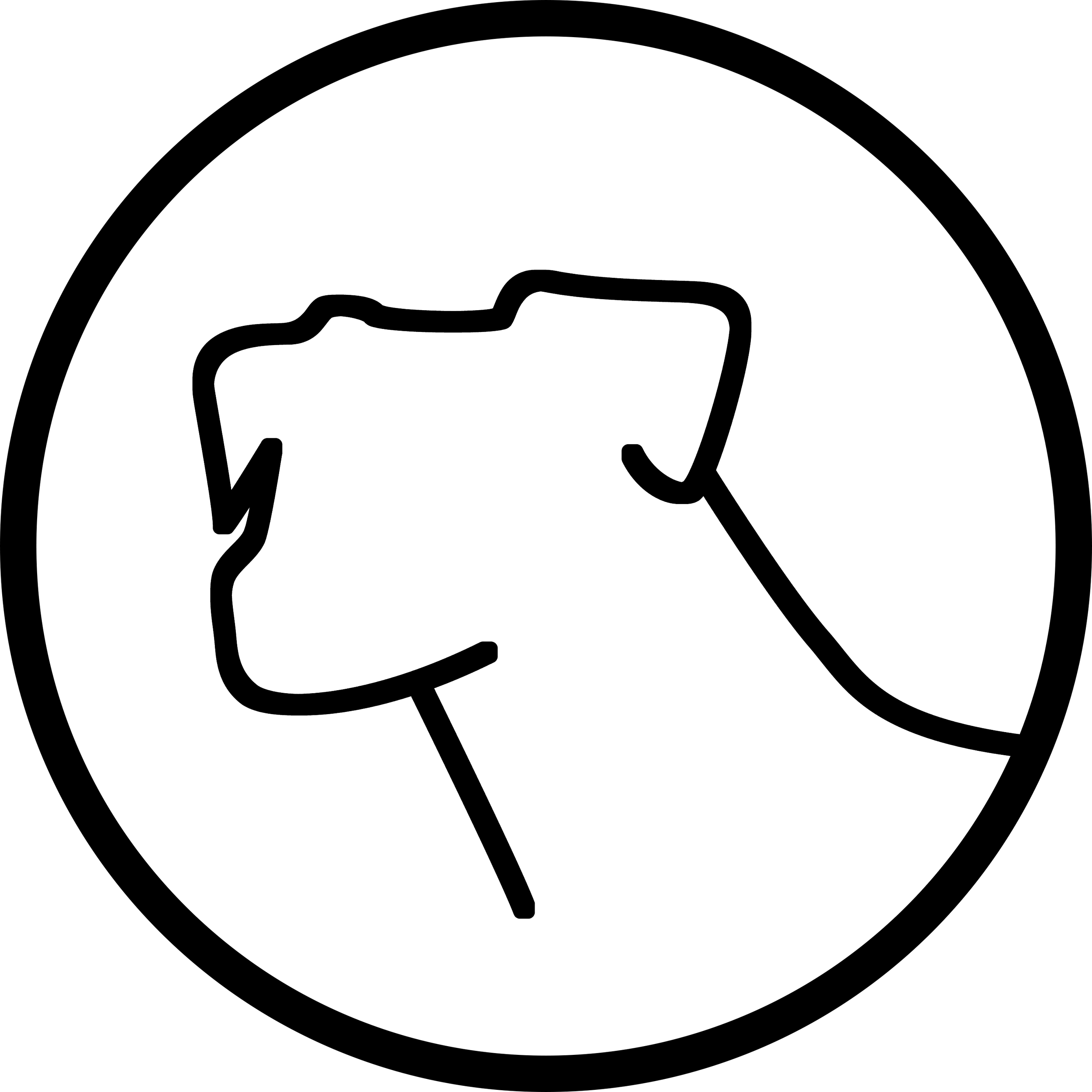 Mountain Dog Visual Media Circle Logo - Line drawing forming the outline of a dog inside a circle - Black and White