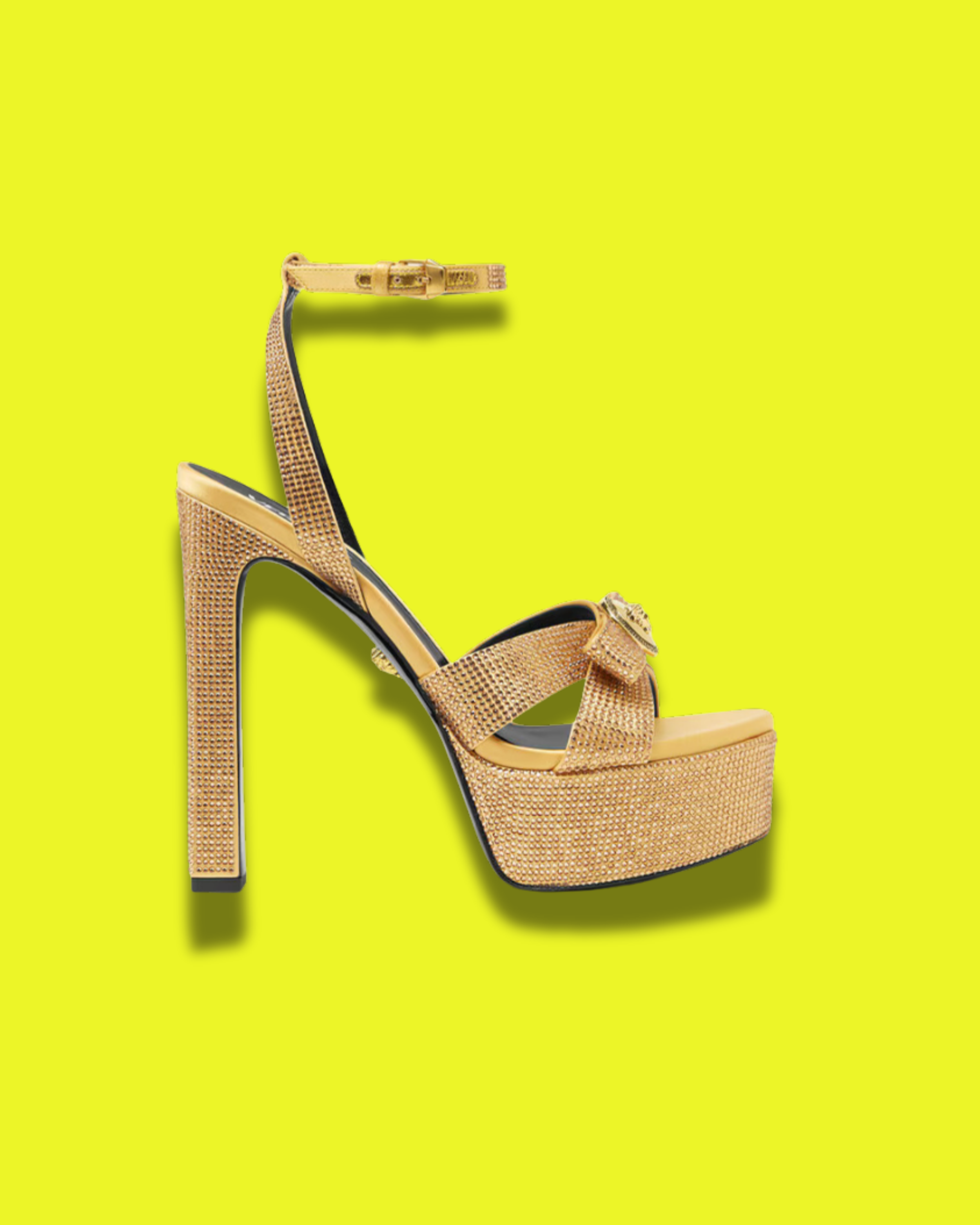 Crystal Gianni Ribbon Satin Sandals by VERSACE