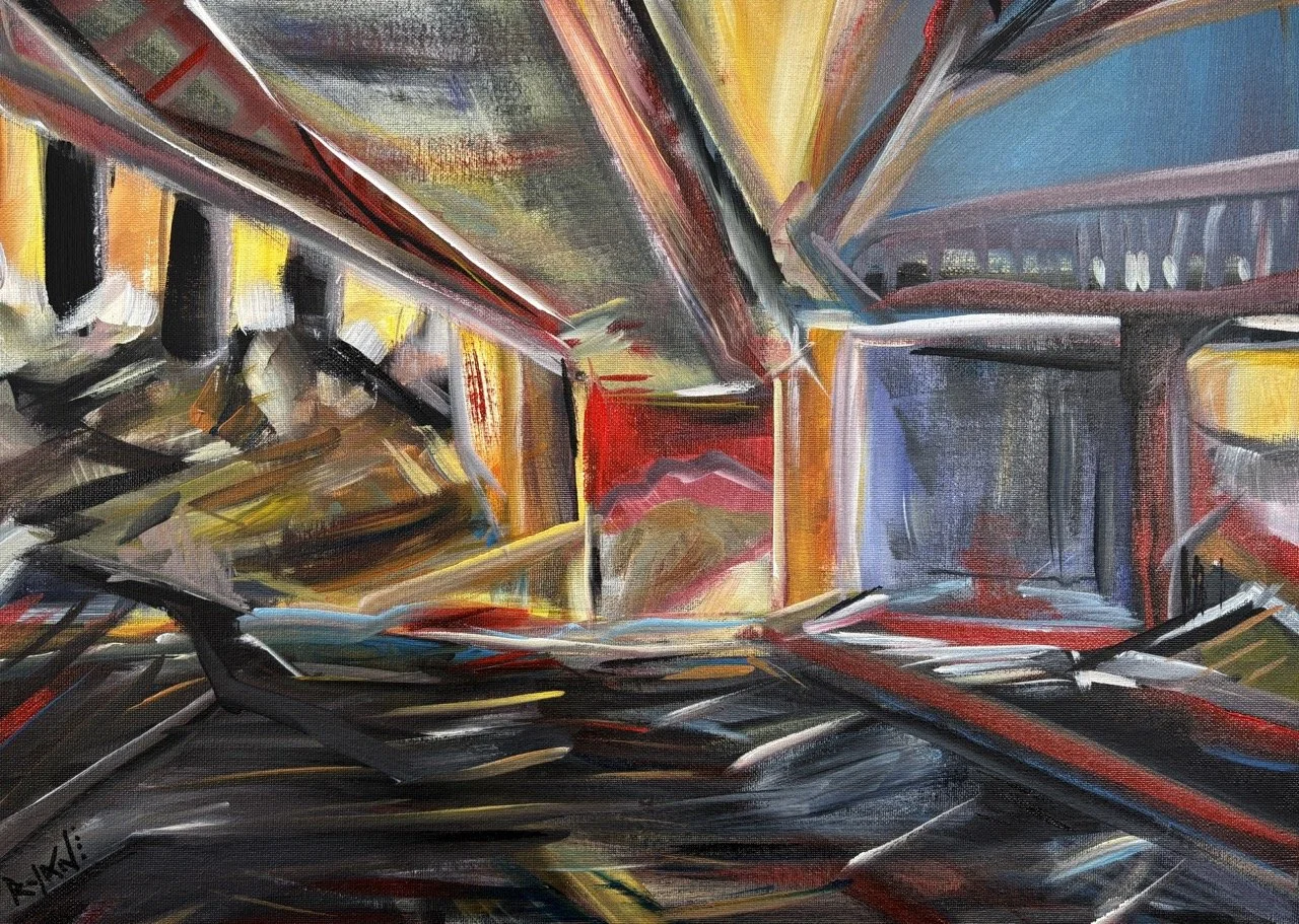 Under The Overpass - Acrylic - 18x24" - 2024