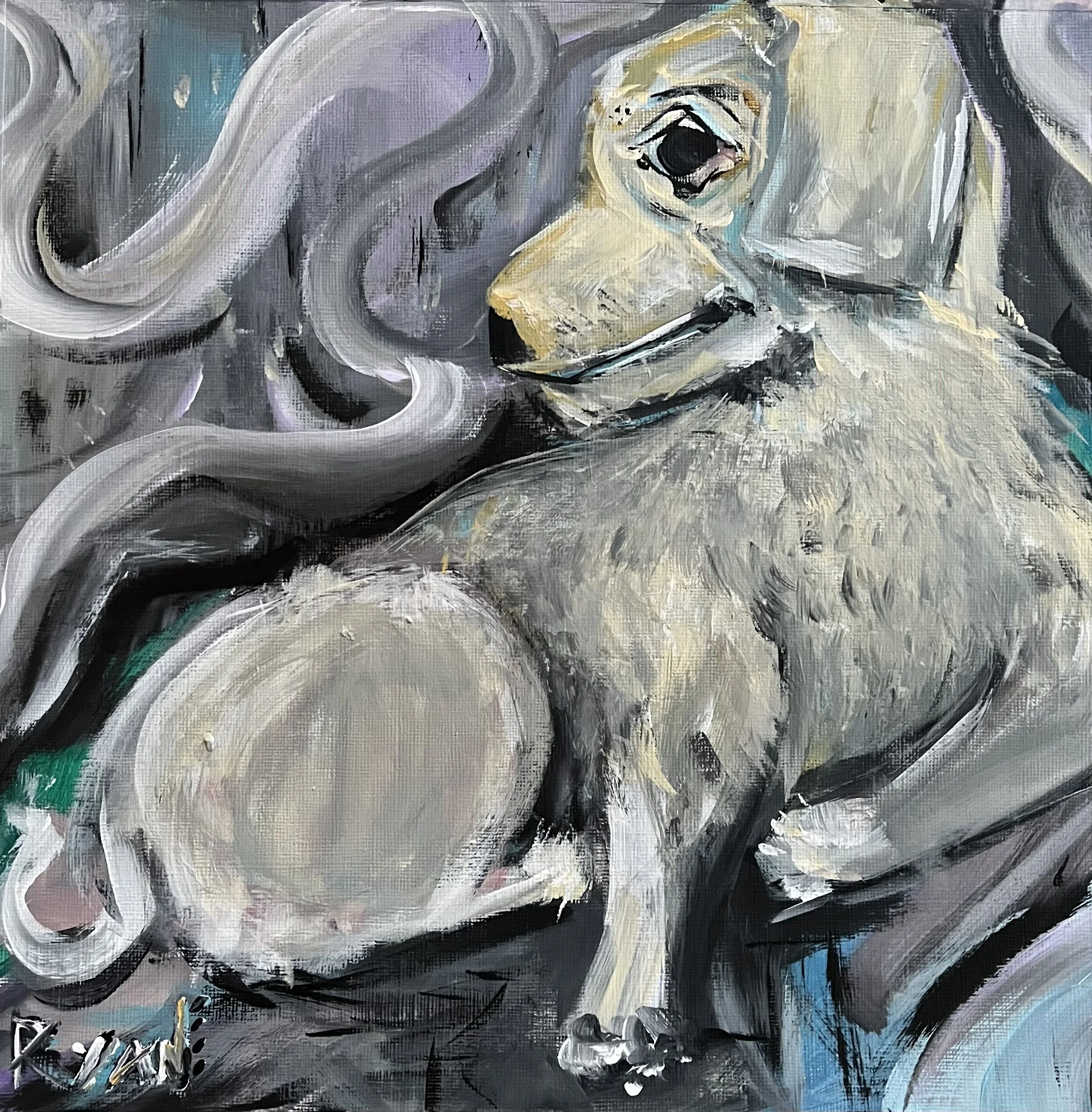 Picasso Lu - Acrylic on Paper - 12x12" - 2023