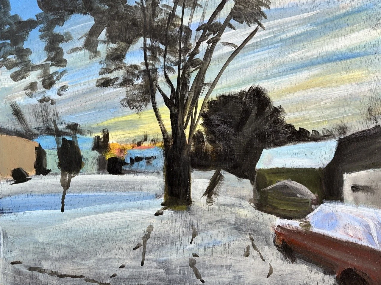 Sunrise @ The Homestead - Acrylic on Panel - 11x14" - 2025