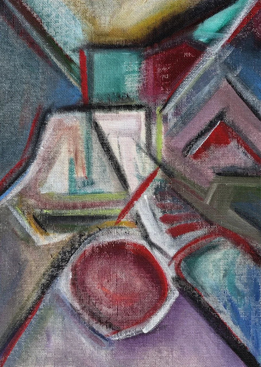 No Name #10 - Acrylic on Raw Canvas - 9x12" - 2024