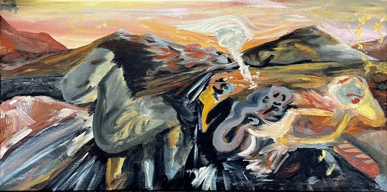Racing Thoughts - Acrylic - 12x24" - 2023