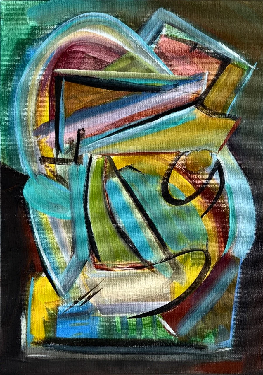 Suspended Abstraction #9 - Acrylic - 12x16" - 2025
