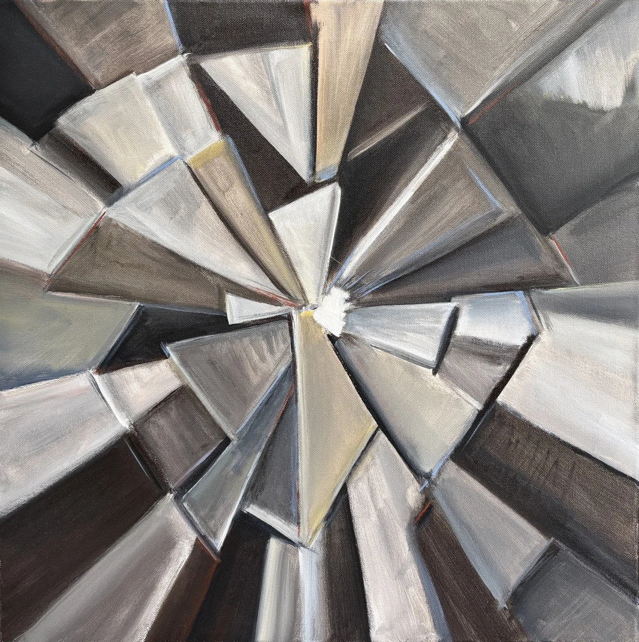 Greyscale Combustion - Acrylic - 20x20" - 2025
