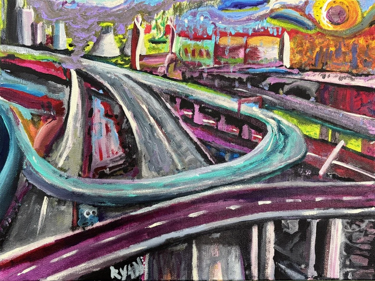 Spaghetti Junction - Acrylic - 11x14" - 2023