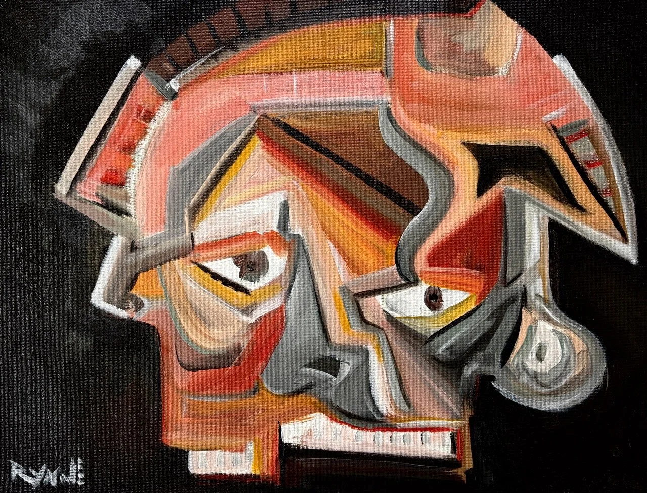 Portrait #1 (Suspended) - Acrylic - 16x20" - 2025