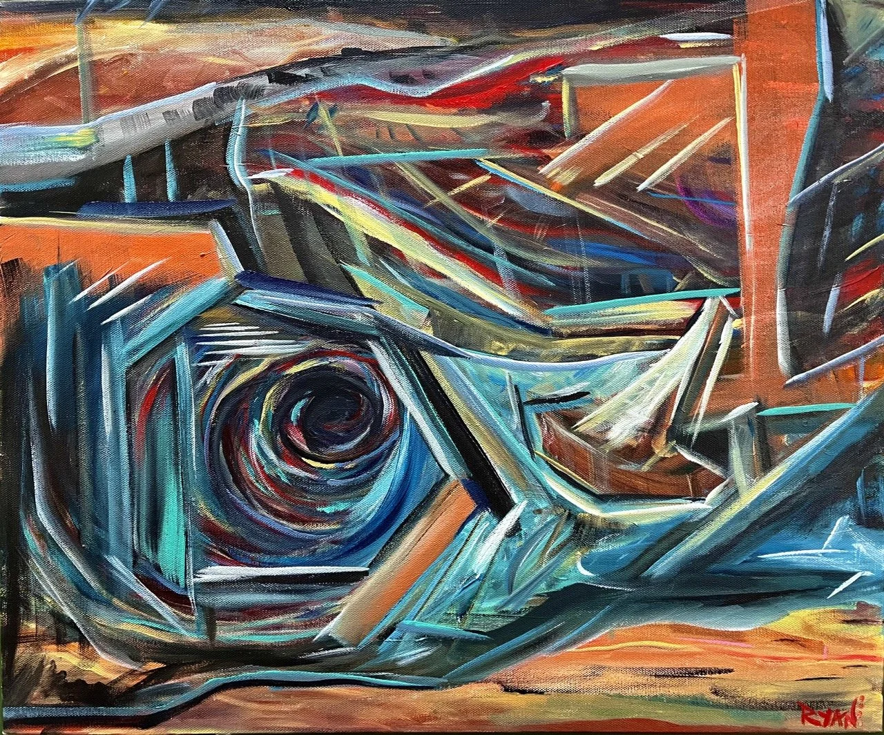 Riding The Wave - Acrylic - 22x28" -2024