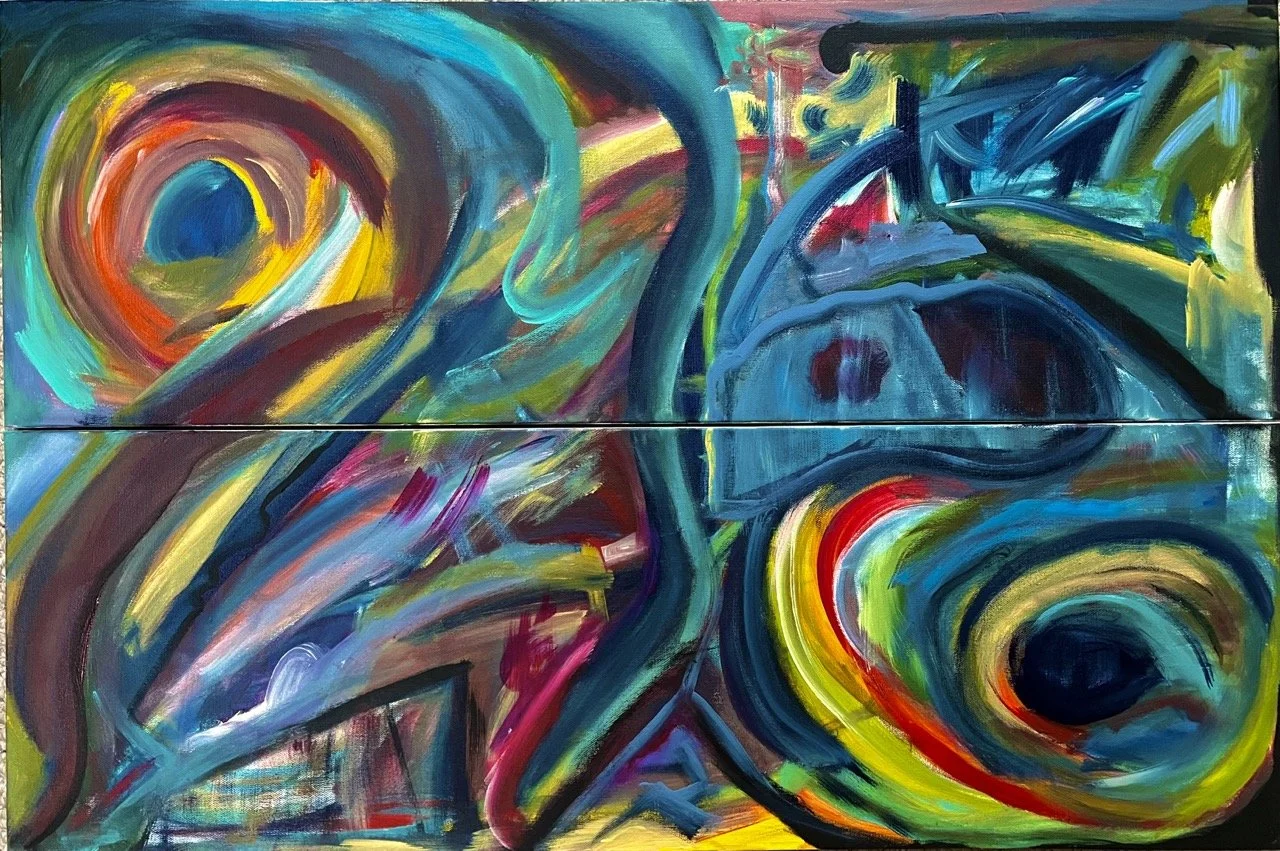 Untitled (Diptych) - Acrylic - 12x16" - 2025
