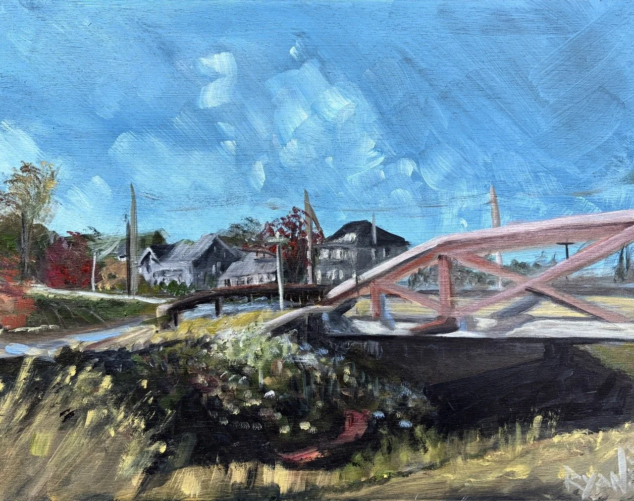 Bridgeton Hill Road - Acrylic on Panel - 9x12" - 2024