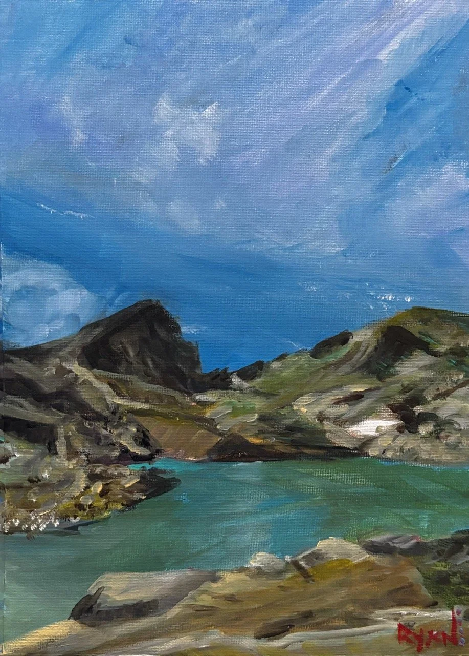 Blue Sky/Green Water - Acrylic - 12x16" - 2024